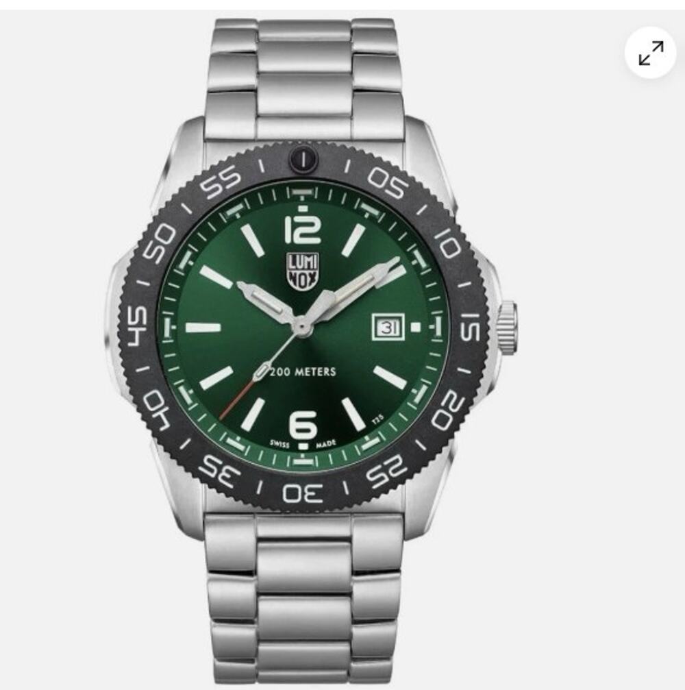 Swiss Luminox XS.3137 Pacific Diver Green Dial Tritium Stainless Mens 44mm Watch